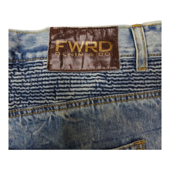 Fwrd Denim & Co. Mens Blue Distressed Jeans Size 48 Inseam 33" Mint Condition - Picture 9 of 12